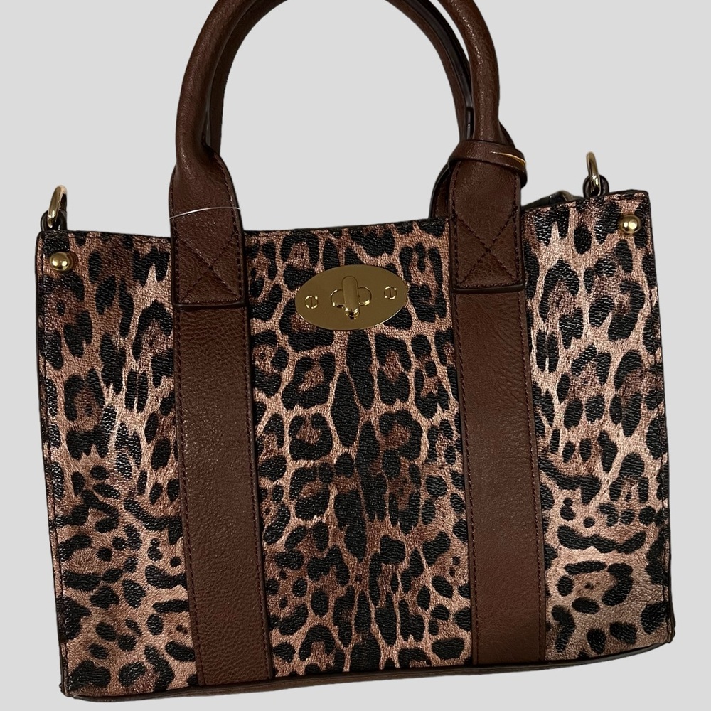 Leopard Print Brown Tote Bag